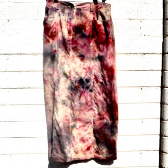 Tie Dyed Handmade Eddie Bauer Long Skirt Magenta - Picture 1 of 6